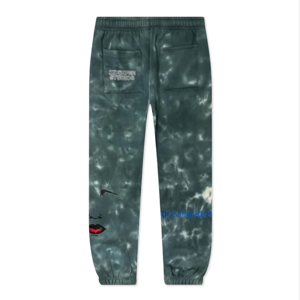 KIDSUPER SUPER SWEATPANTS - SLATE TIE DYE, XXL